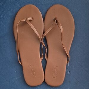 LOFT Brown Flip-Flop Sandals